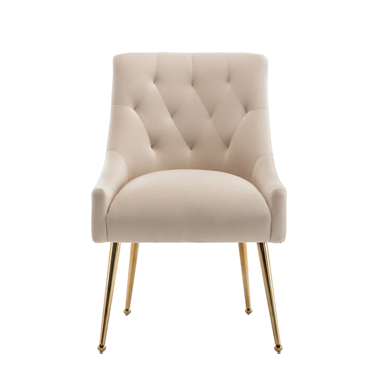 Glamorous Velvet Dining Chair Cream