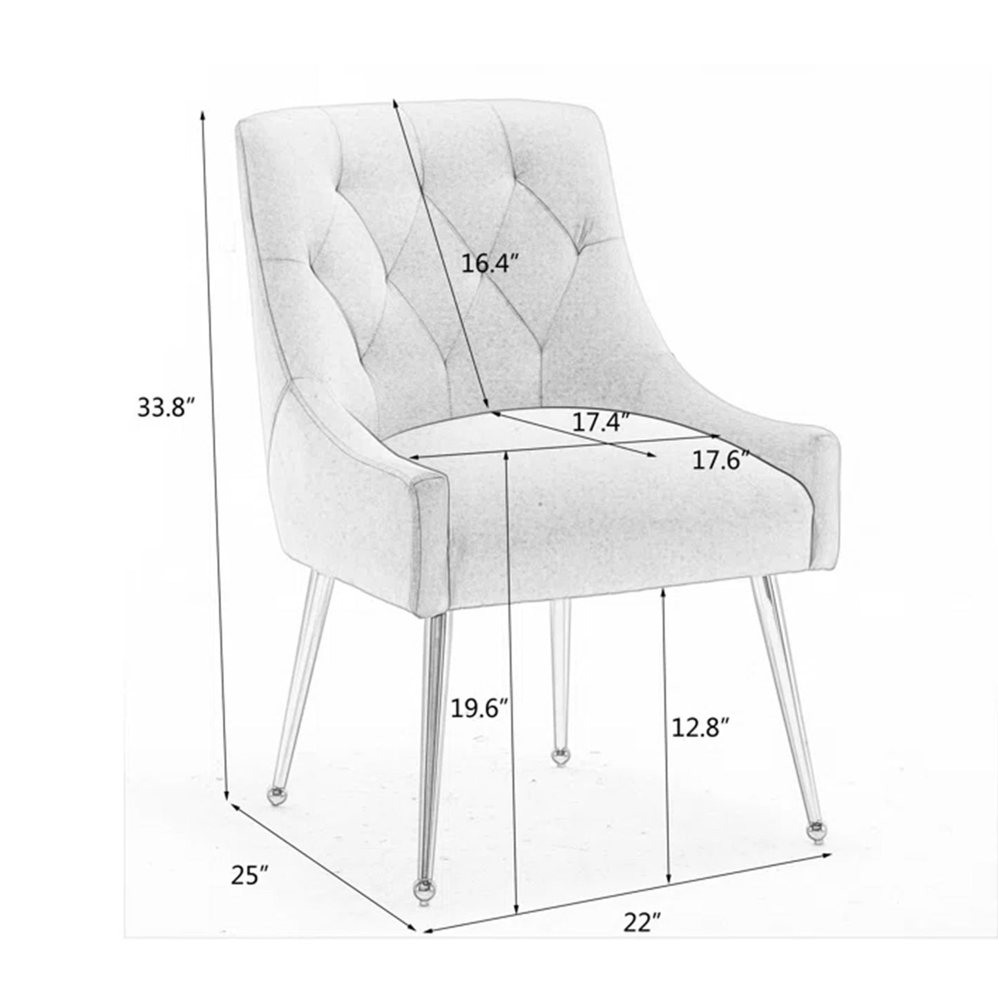 Glamorous Velvet Dining Chair Cream