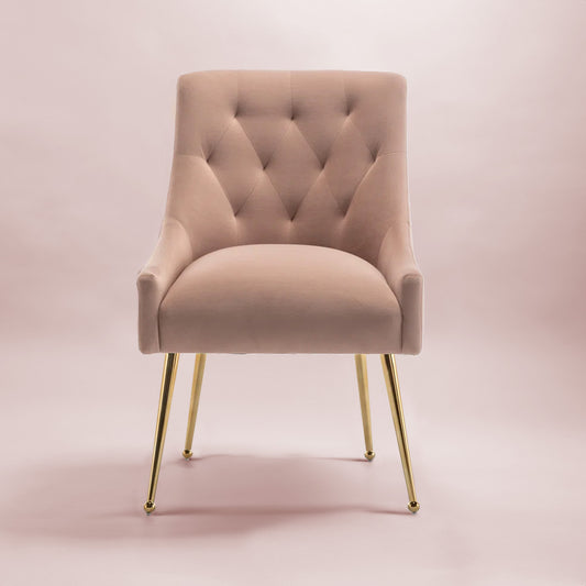 Glamorous Velvet Dining Chair Pink