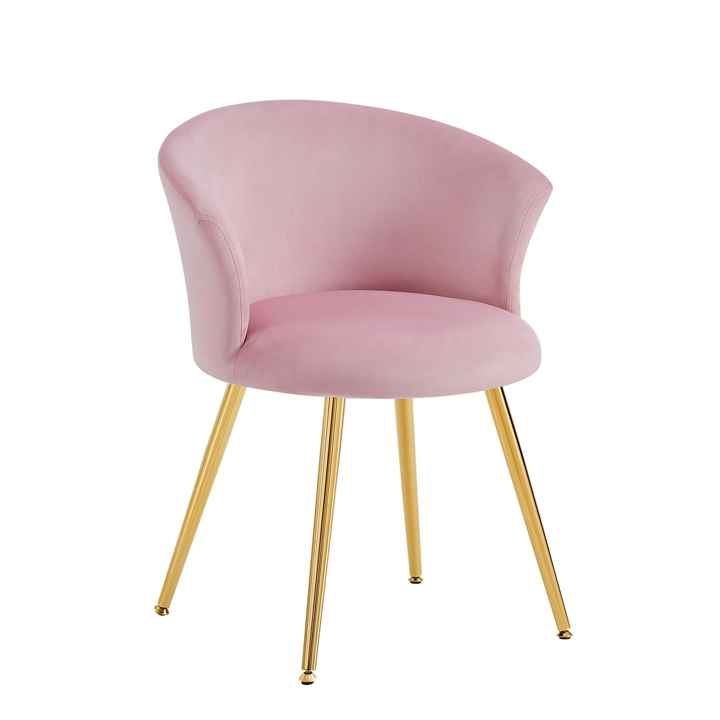 Curvy Back Velvet Chair Pink