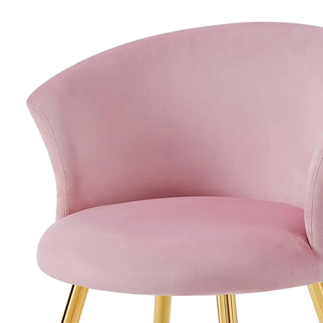 Curvy Back Velvet Chair Pink