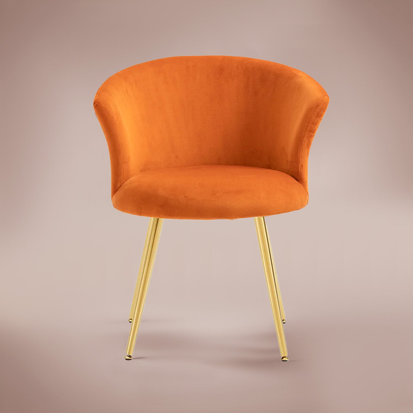 Curvy Back Velvet Chair Orange