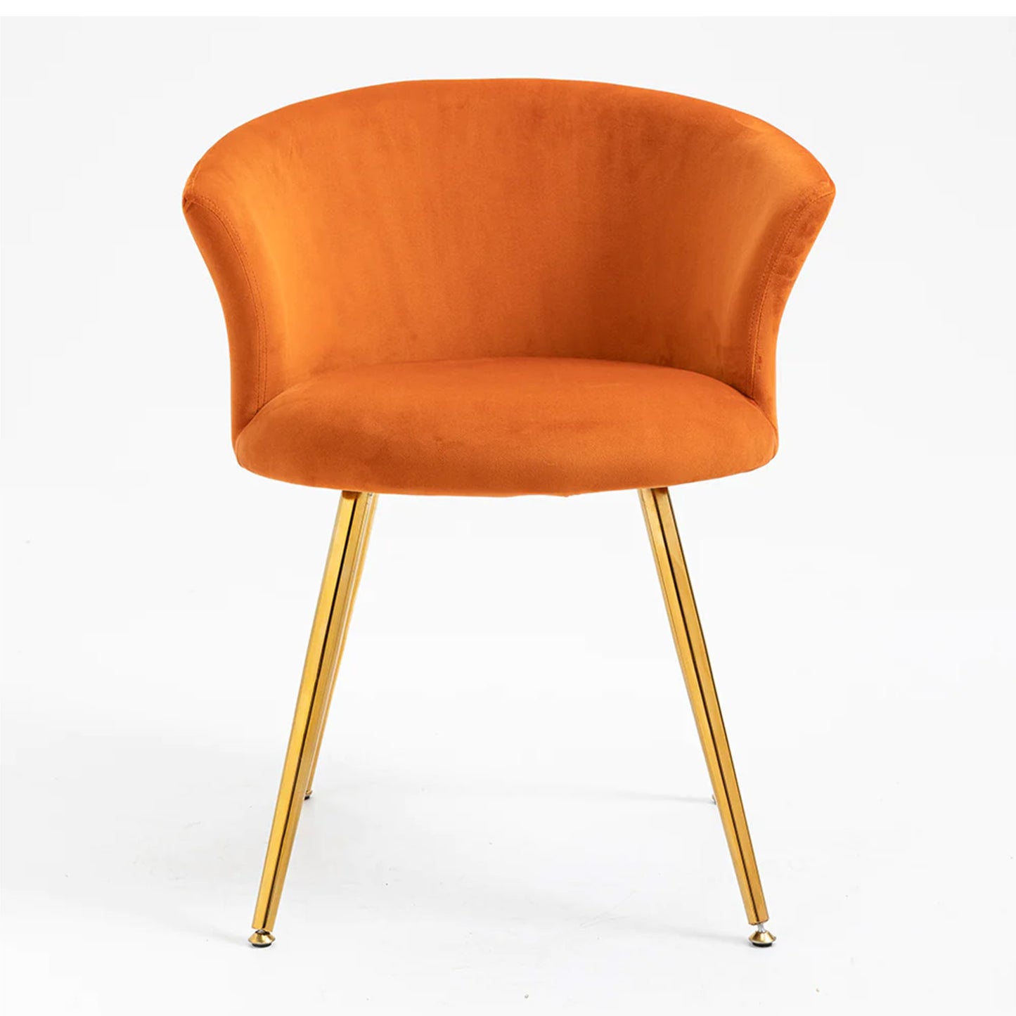 Curvy Back Velvet Chair Orange