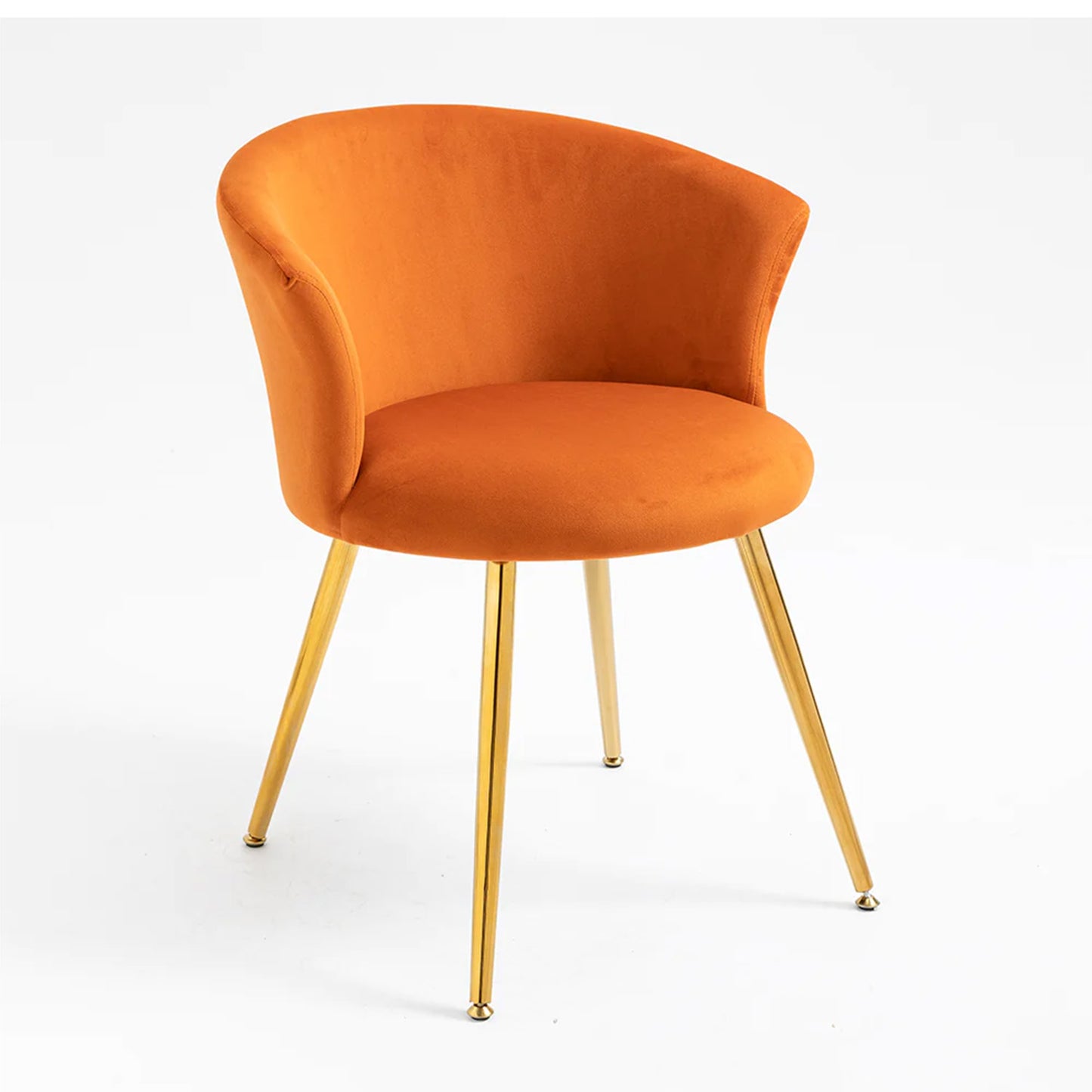 Curvy Back Velvet Chair Orange