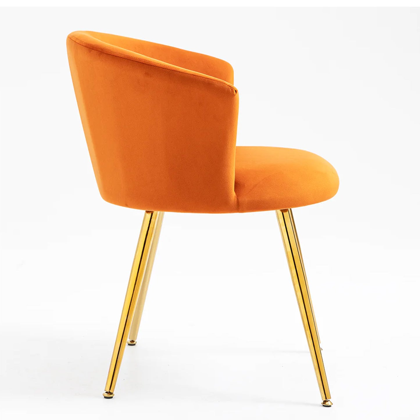 Curvy Back Velvet Chair Orange