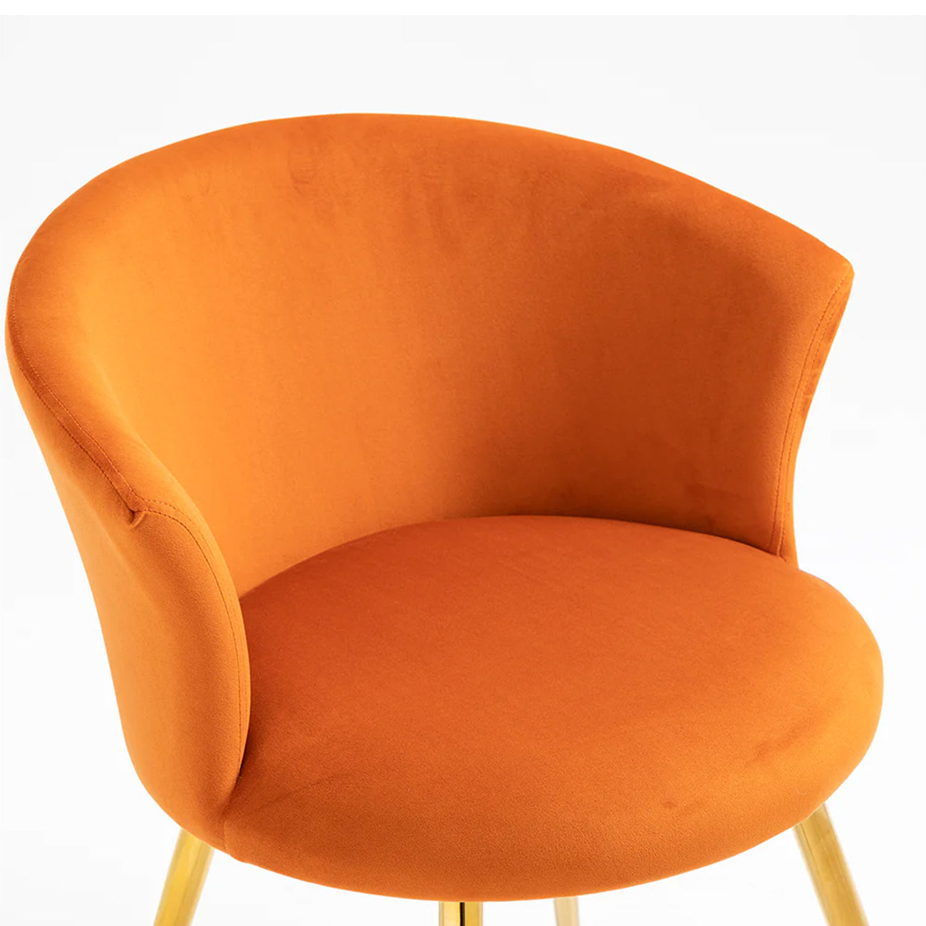 Curvy Back Velvet Chair Orange