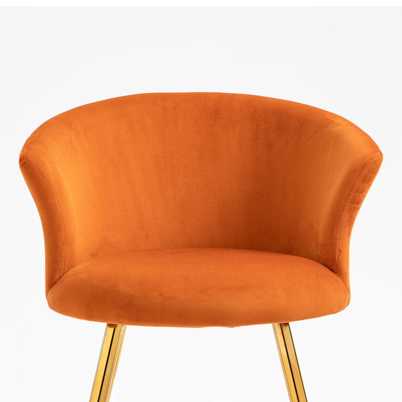 Curvy Back Velvet Chair Orange