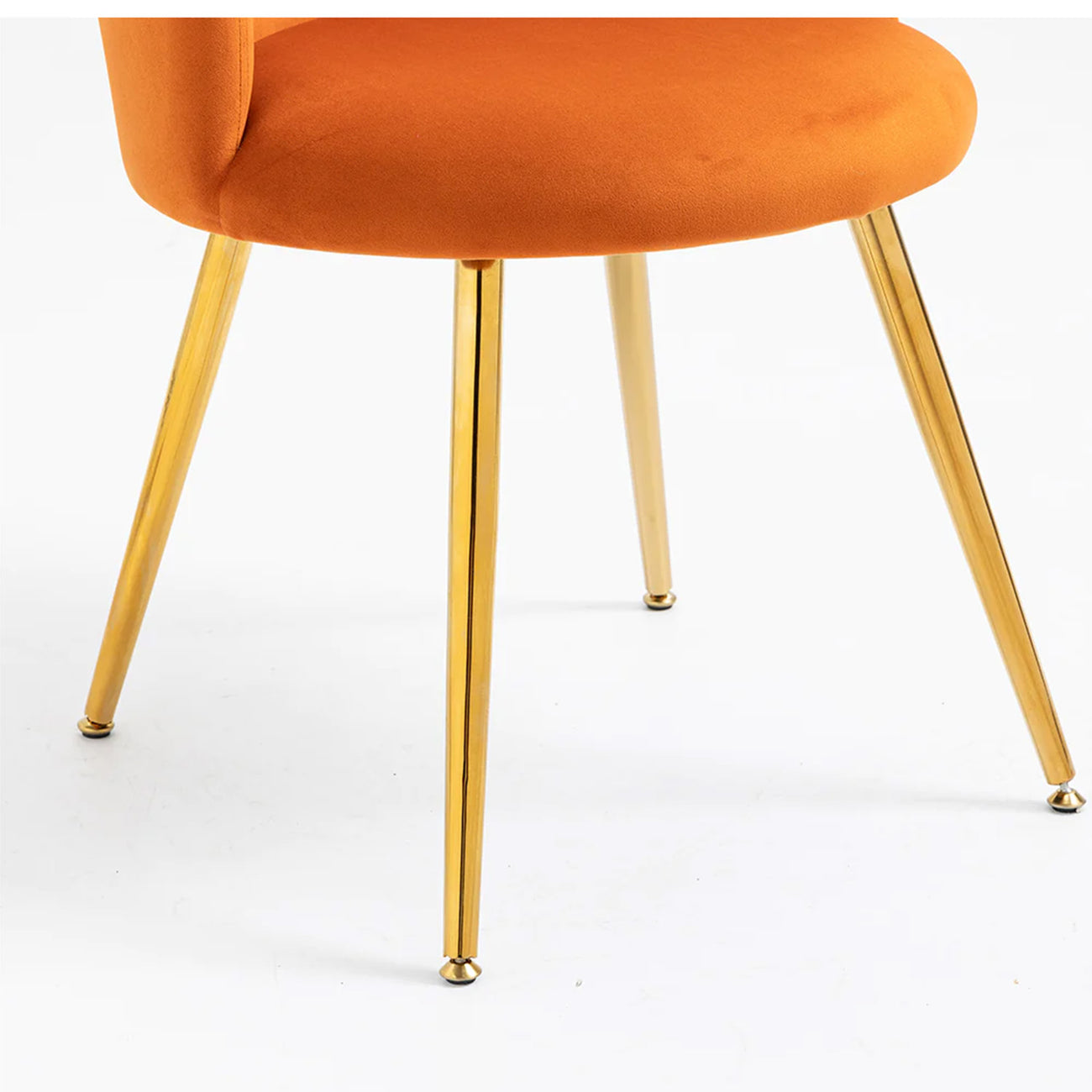 Curvy Back Velvet Chair Orange