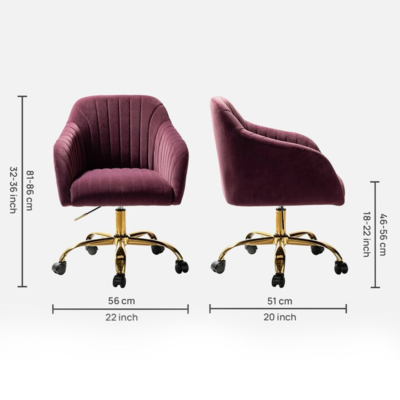 Home Office Chair With Wheels Purple