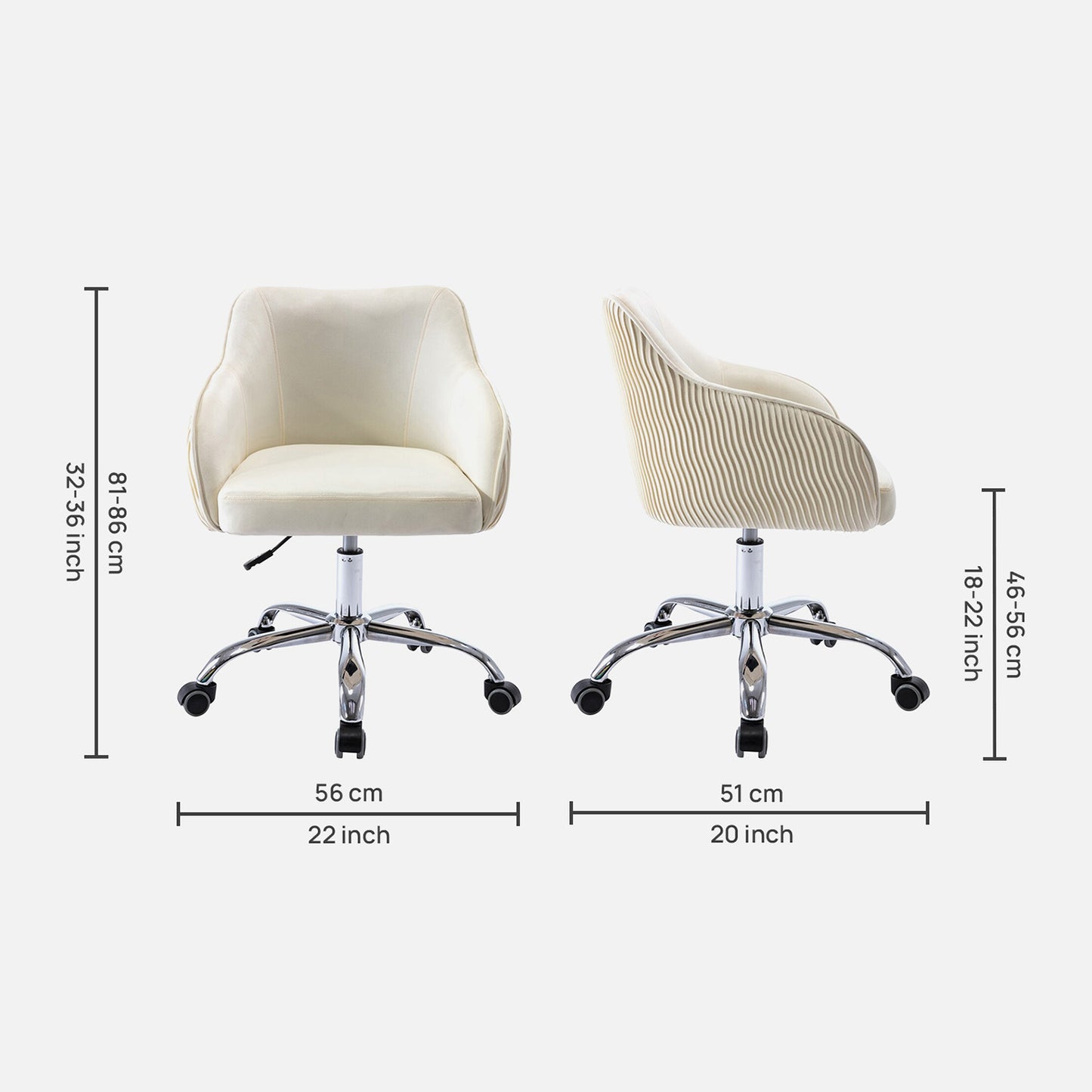 Home Office Chair With Wheels Crème