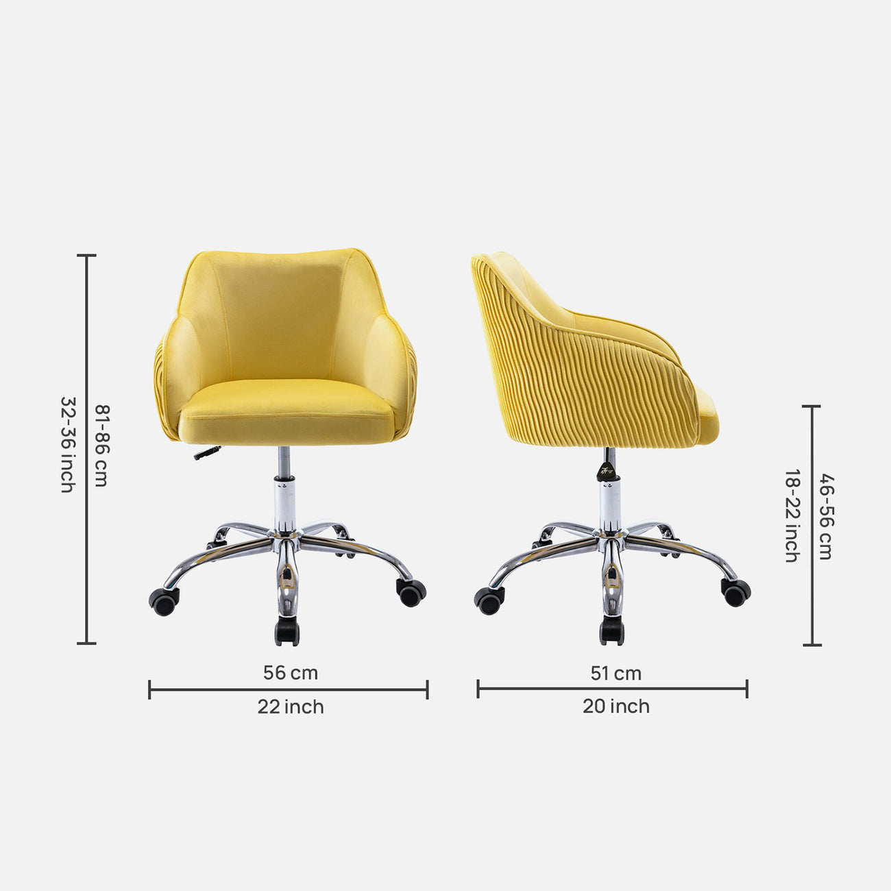 Home Office Chair With Wheels Yellow