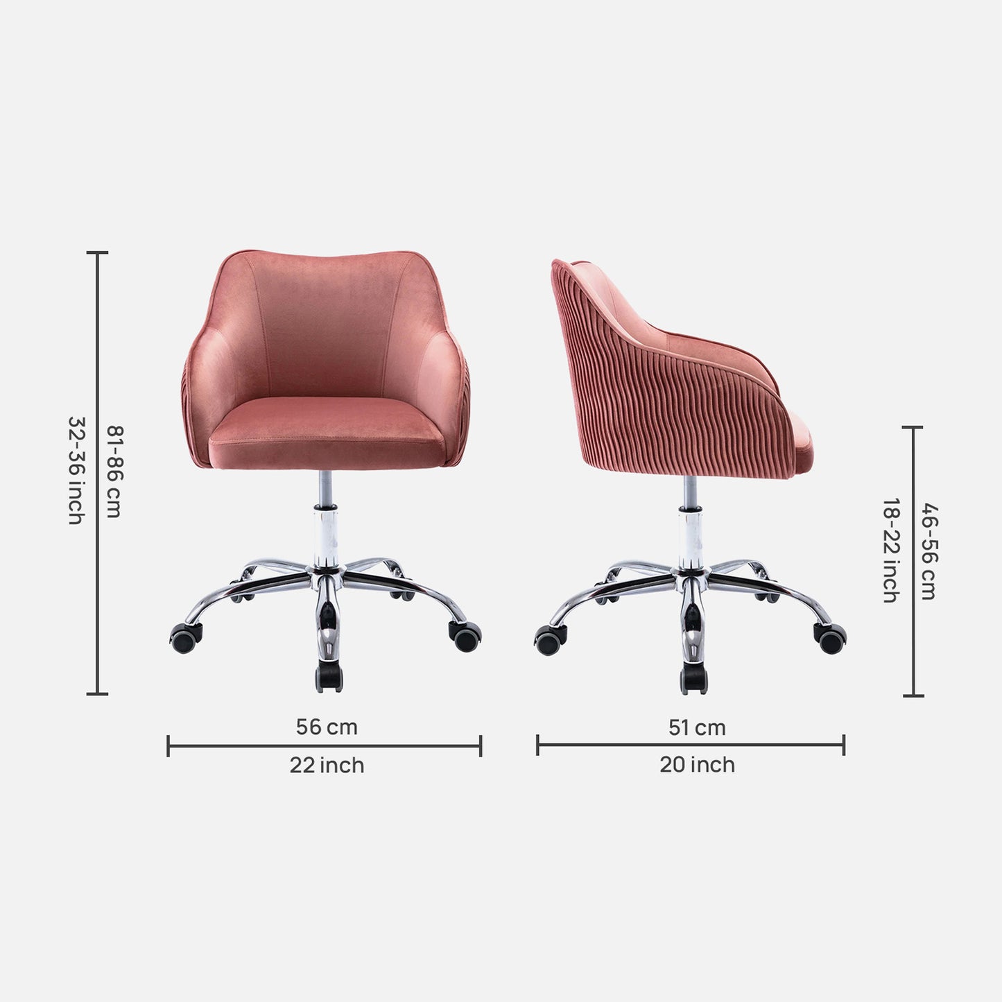 Home Office Chair With Wheels Pink