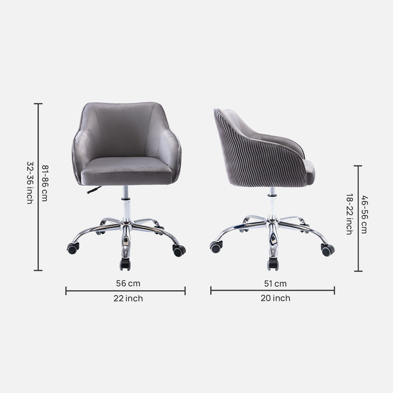 Home Office Chair With Wheels Grey