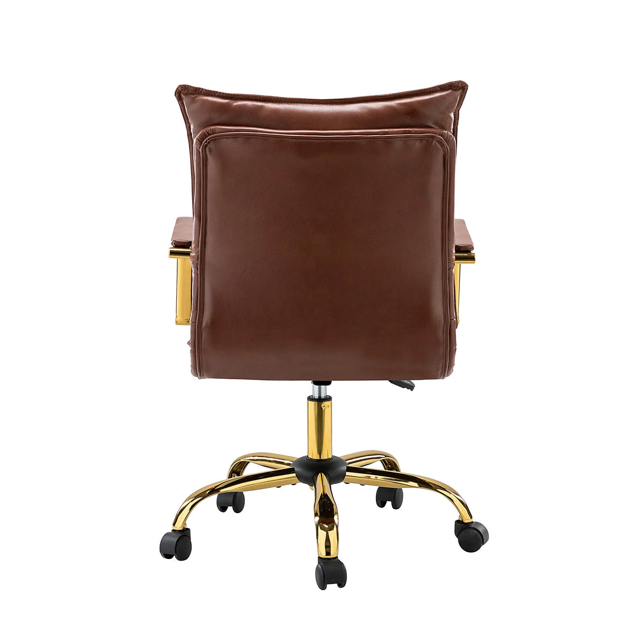 Vintage Home Office Chair Faux Leather Brown