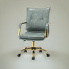 Vintage Home Office Chair Faux Leather Sage