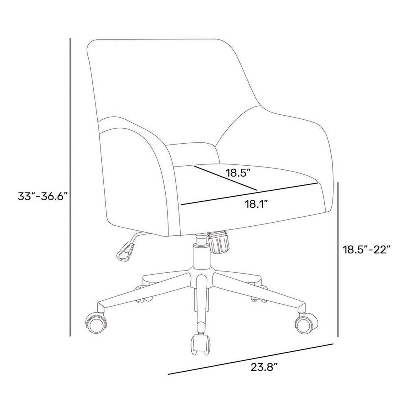 Boucle Crafted Office Chair With Wheels Cream