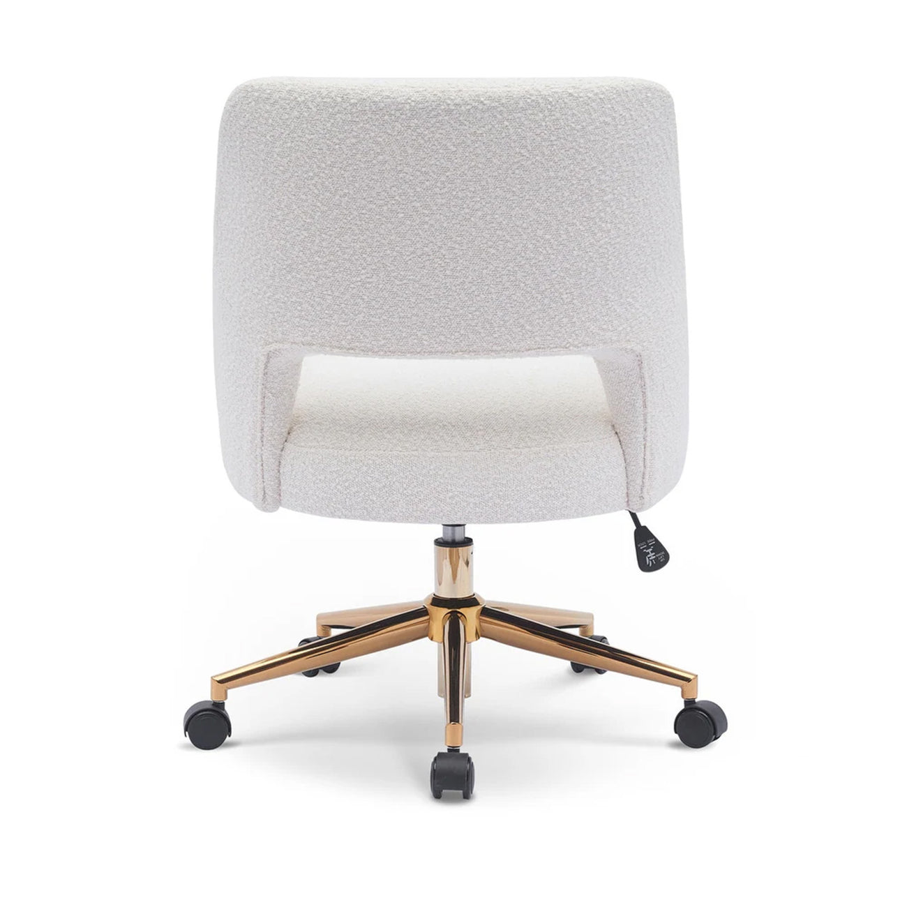 Boucle Crafted Office Chair With Wheels Cream