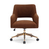 Boucle Crafted Office Chair With Wheels Tan