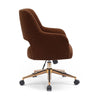 Boucle Crafted Office Chair With Wheels Tan