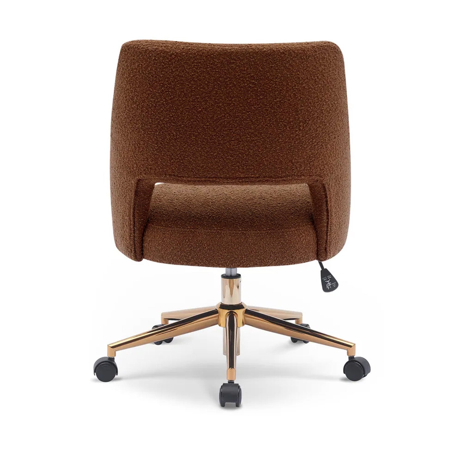 Boucle Crafted Office Chair With Wheels Tan