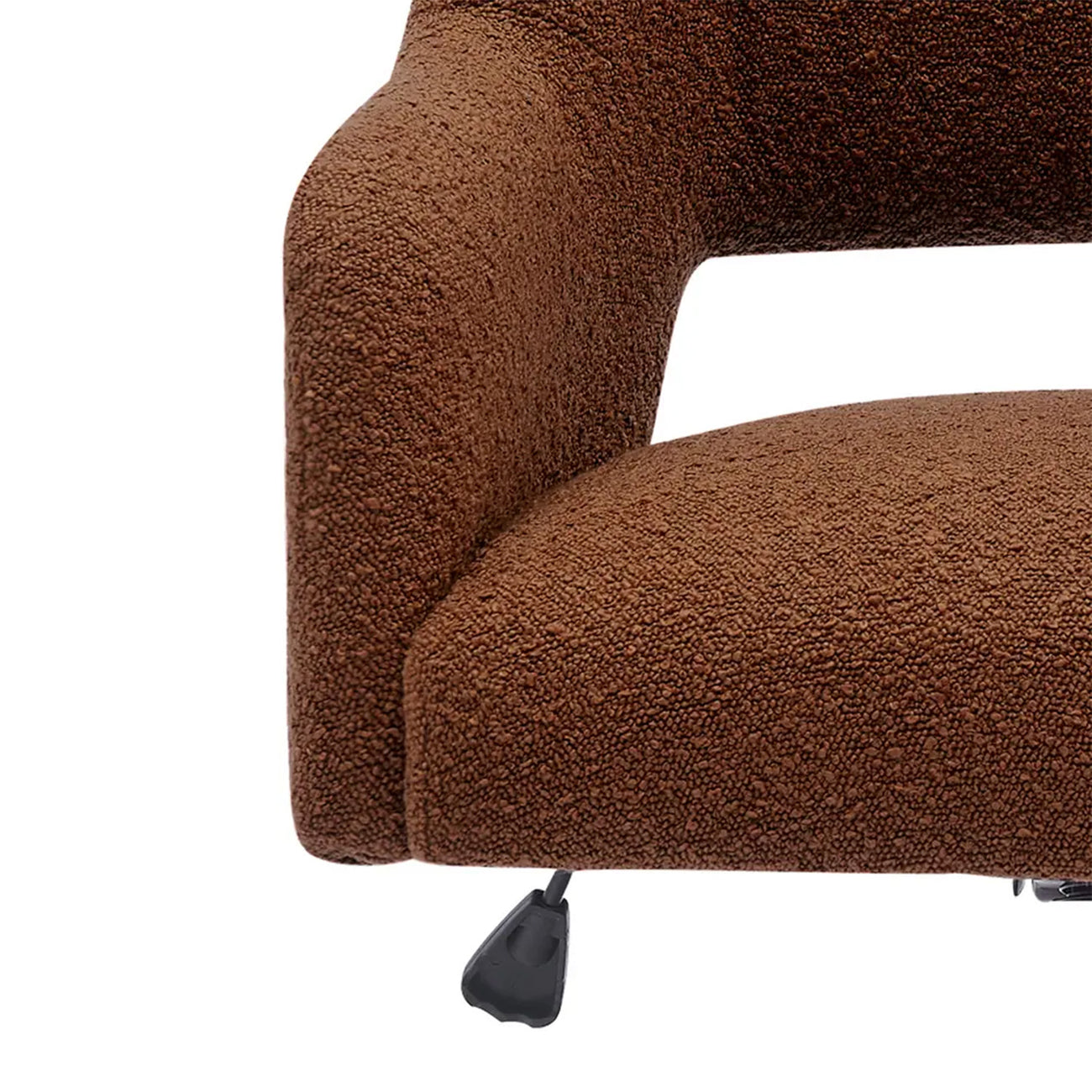 Boucle Crafted Office Chair With Wheels Tan