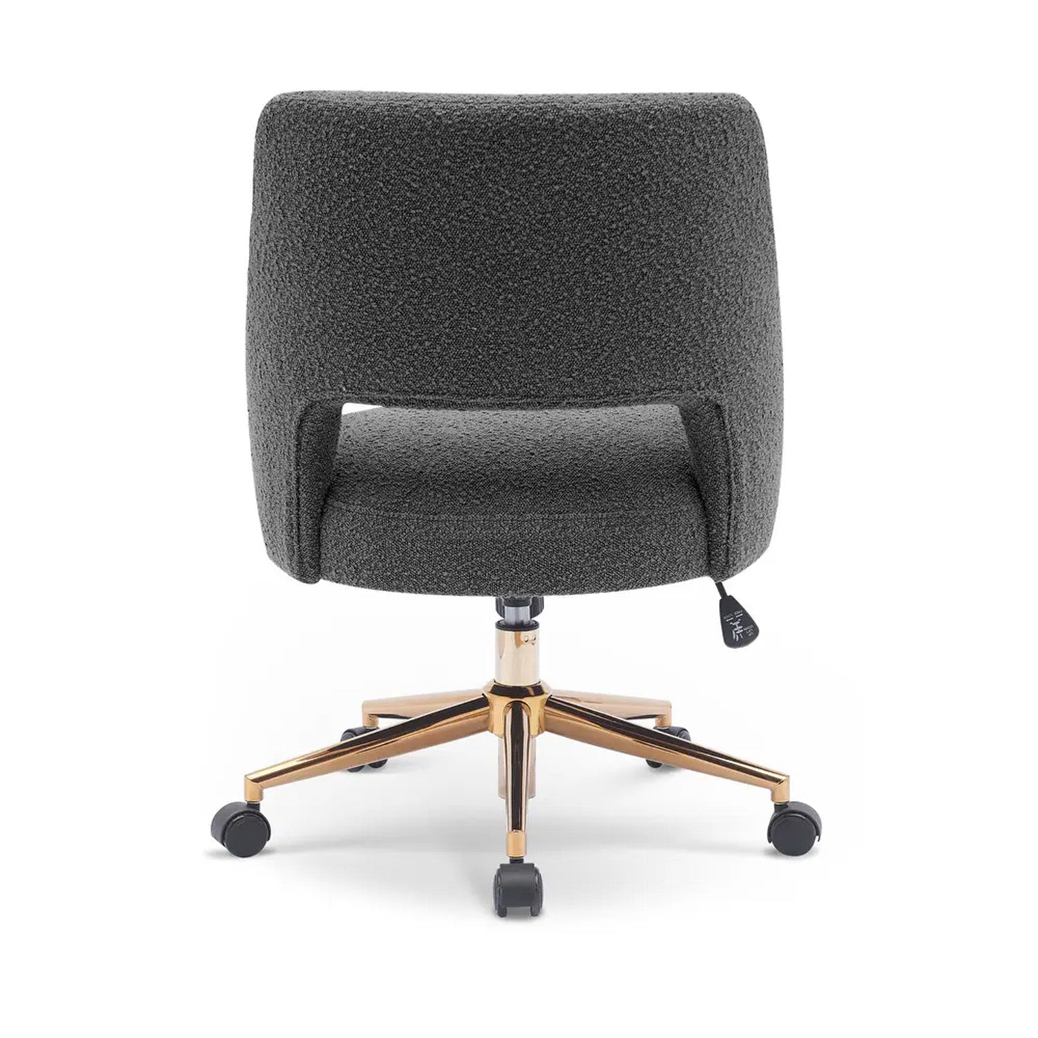 Boucle Crafted Office Chair With Wheels Grey