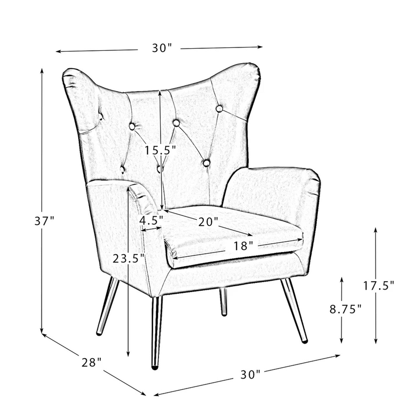 Extravagant Faux Leather Lounge Chair Grey