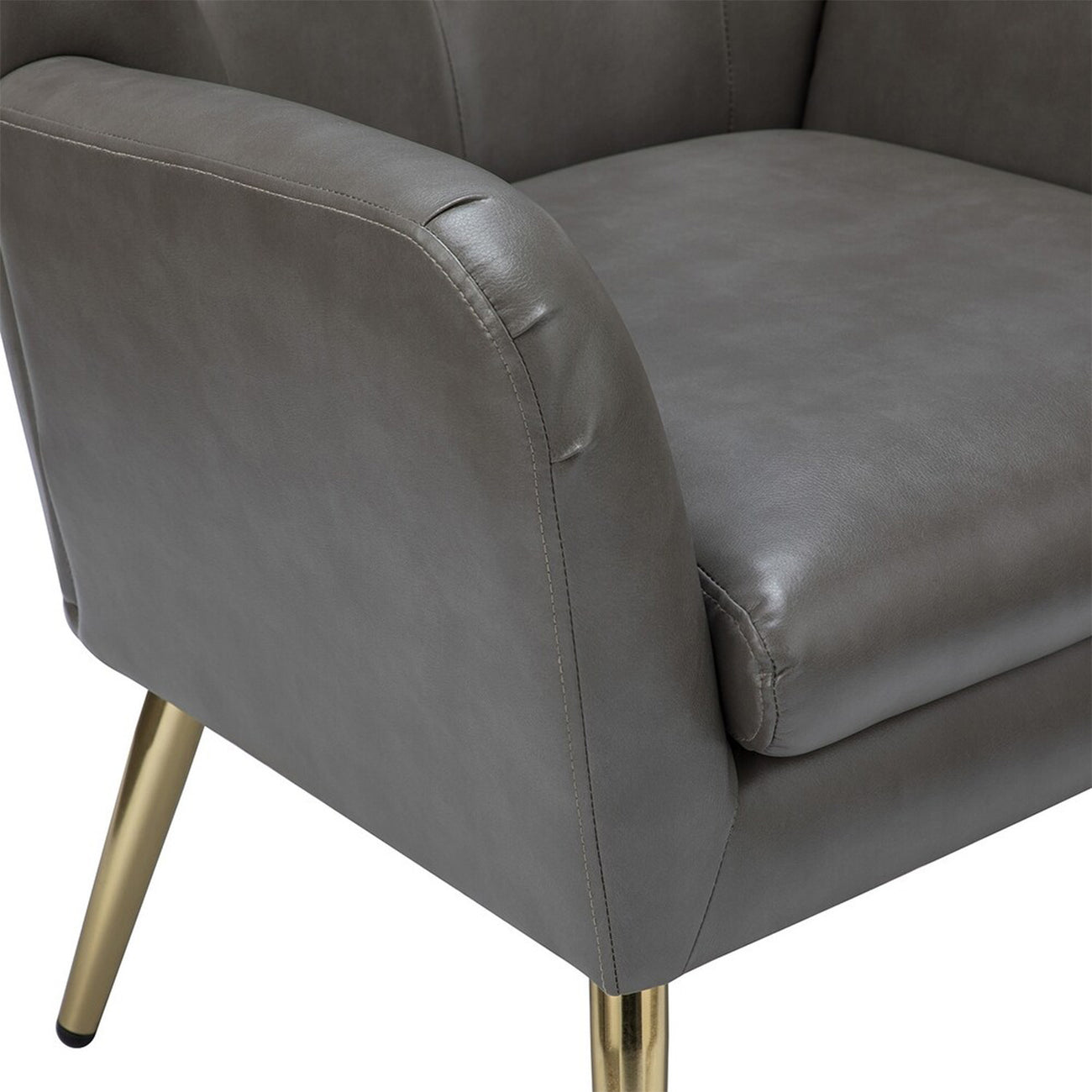 Extravagant Faux Leather Lounge Chair Grey