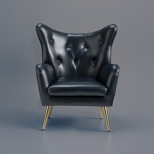 Extravagant Faux Leather Lounge Chair Black