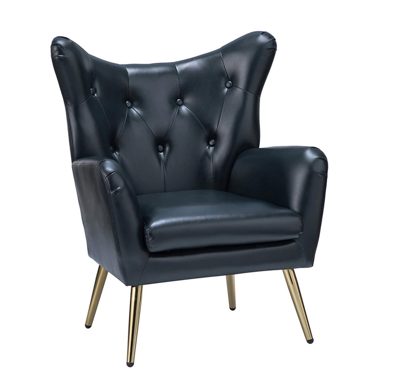 Extravagant Faux Leather Lounge Chair Black