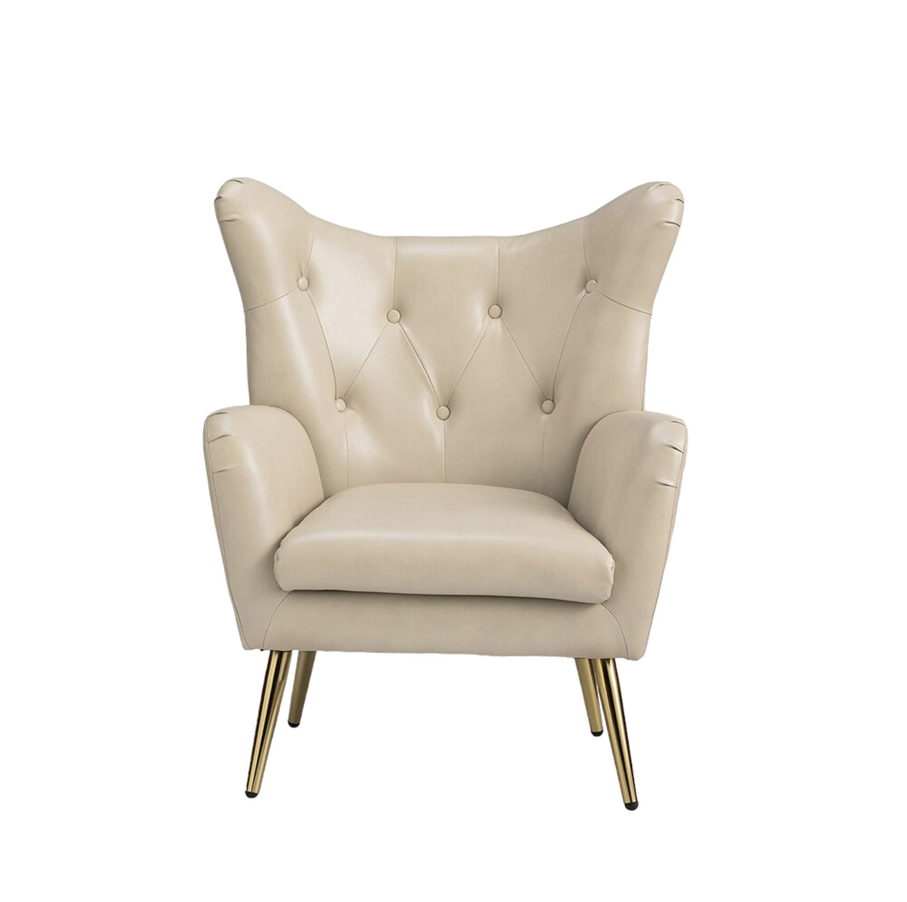 Extravagant Faux Leather Lounge Chair Beige