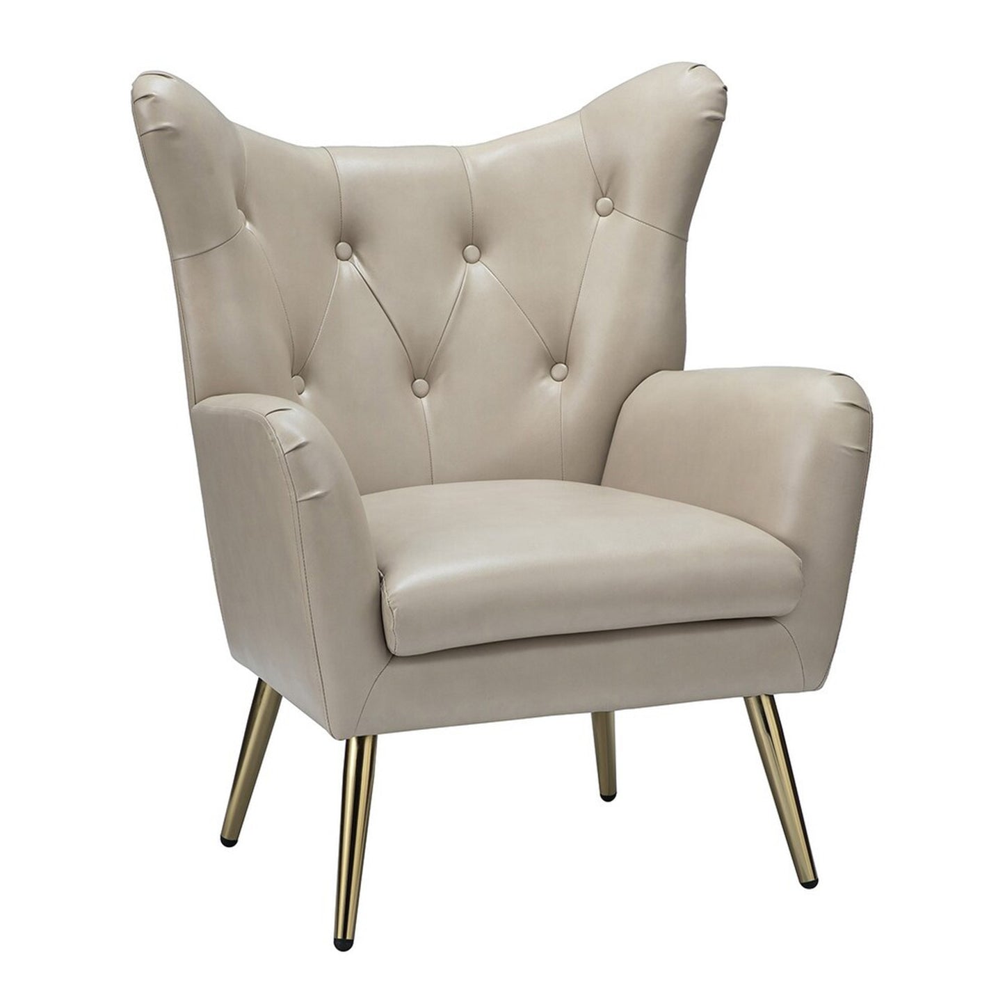 Extravagant Faux Leather Lounge Chair Beige