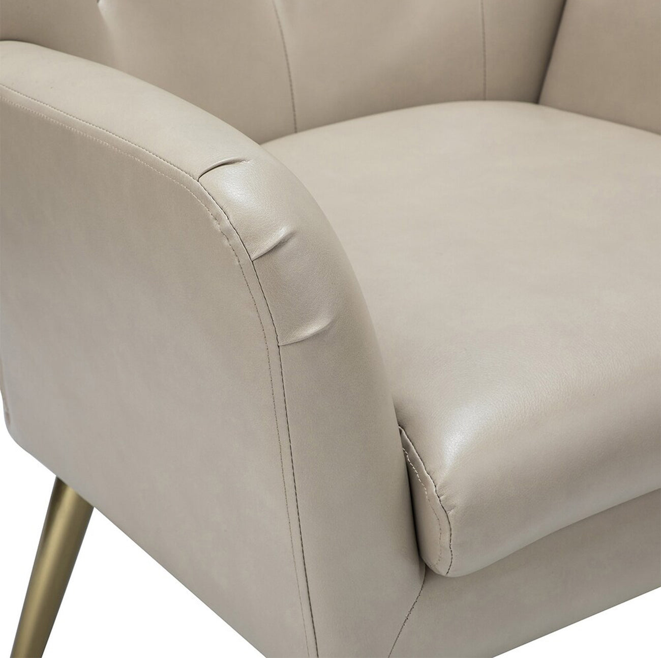 Extravagant Faux Leather Lounge Chair Beige