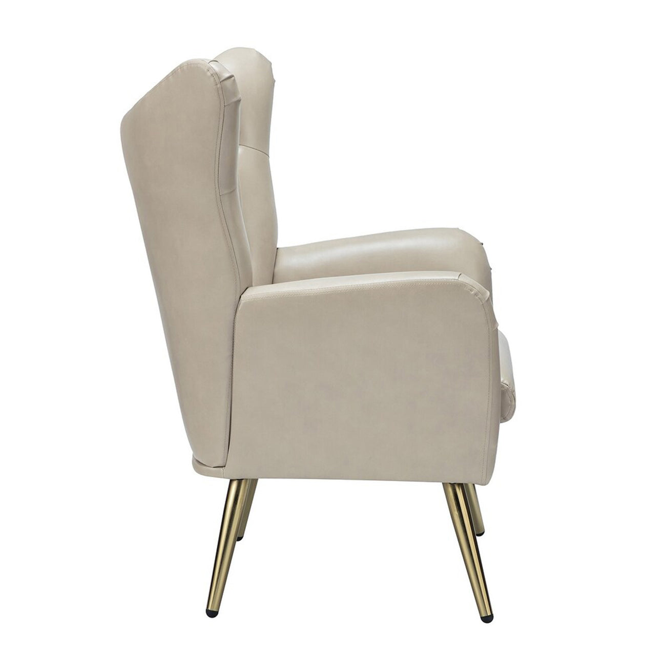 Extravagant Faux Leather Lounge Chair Beige