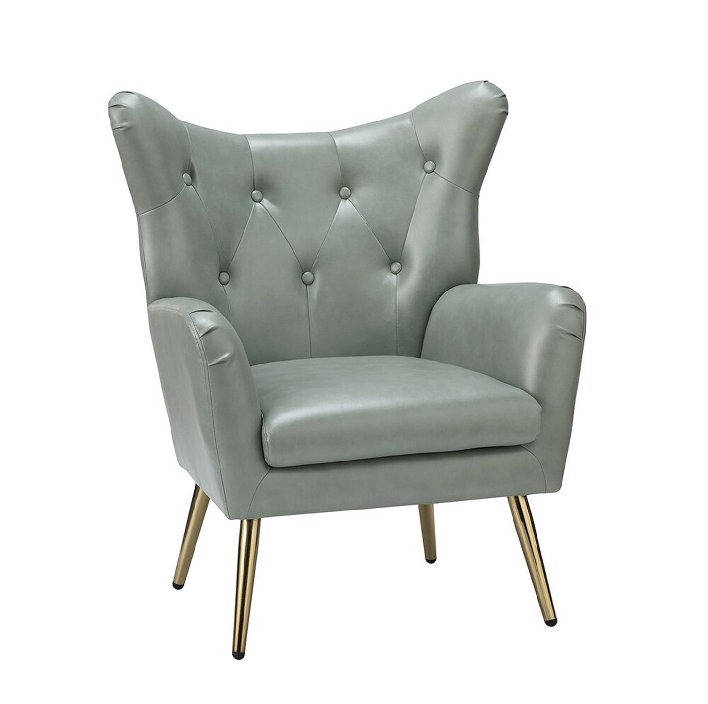 Extravagant Faux Leather Lounge Chair Sage