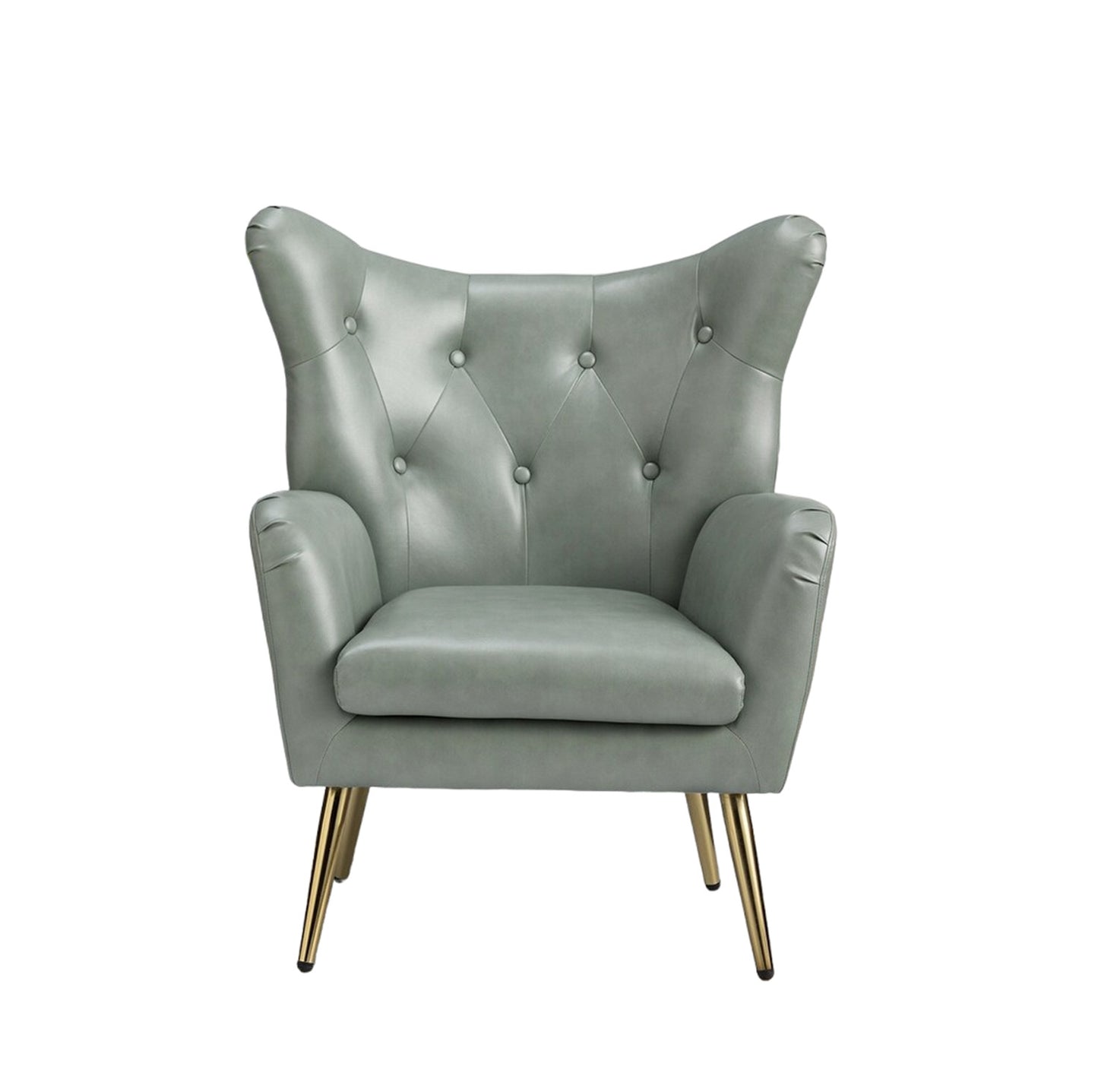 Extravagant Faux Leather Lounge Chair Sage