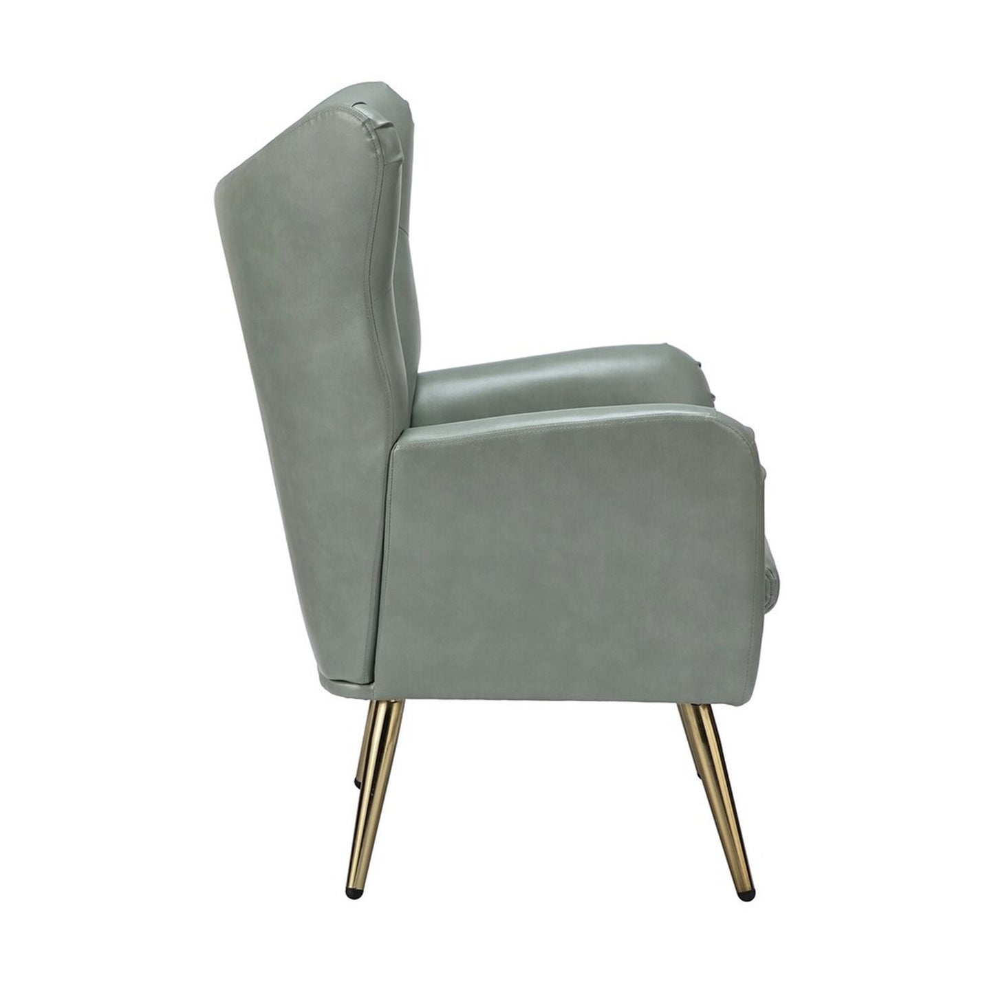 Extravagant Faux Leather Lounge Chair Sage