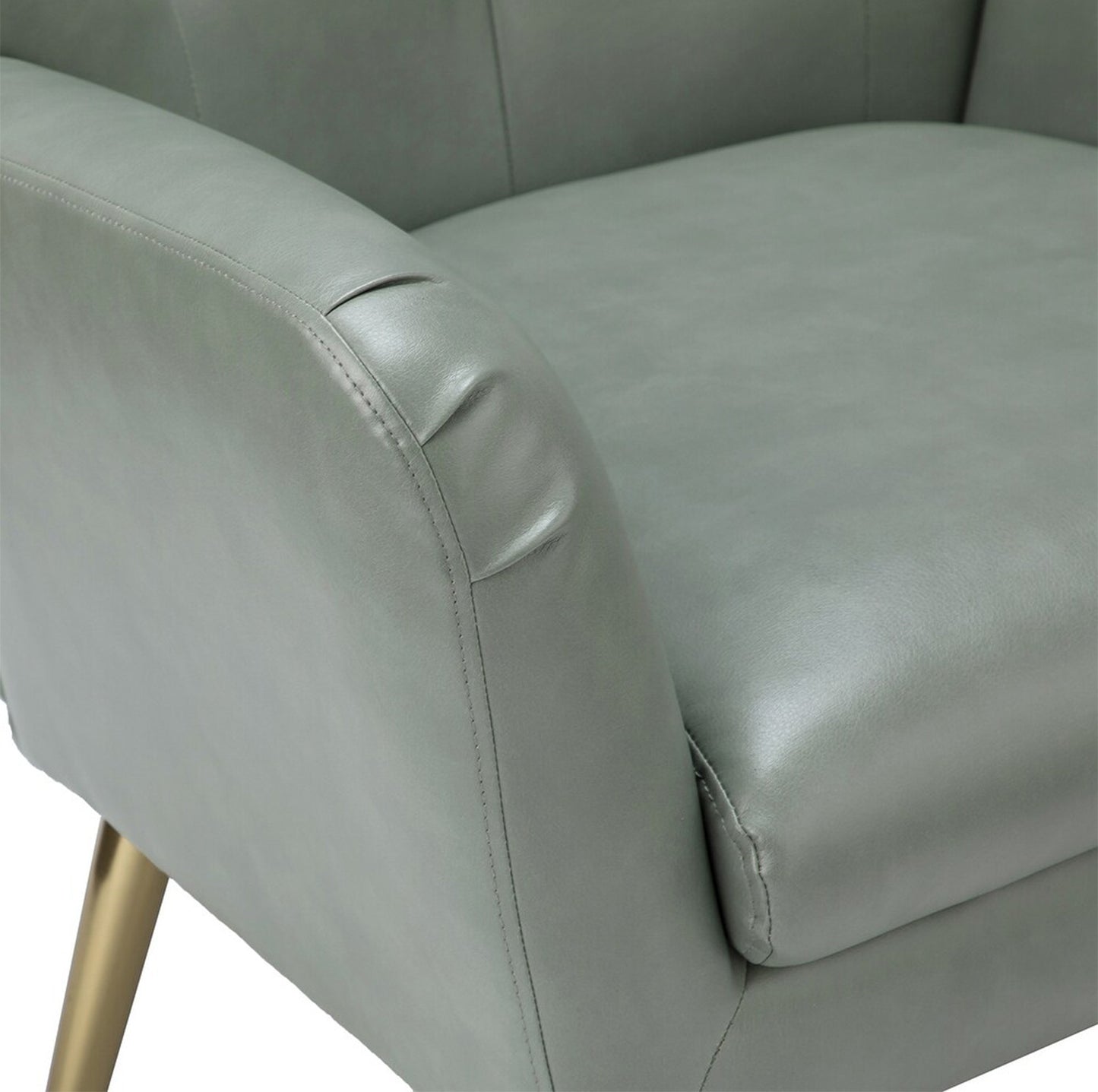 Extravagant Faux Leather Lounge Chair Sage