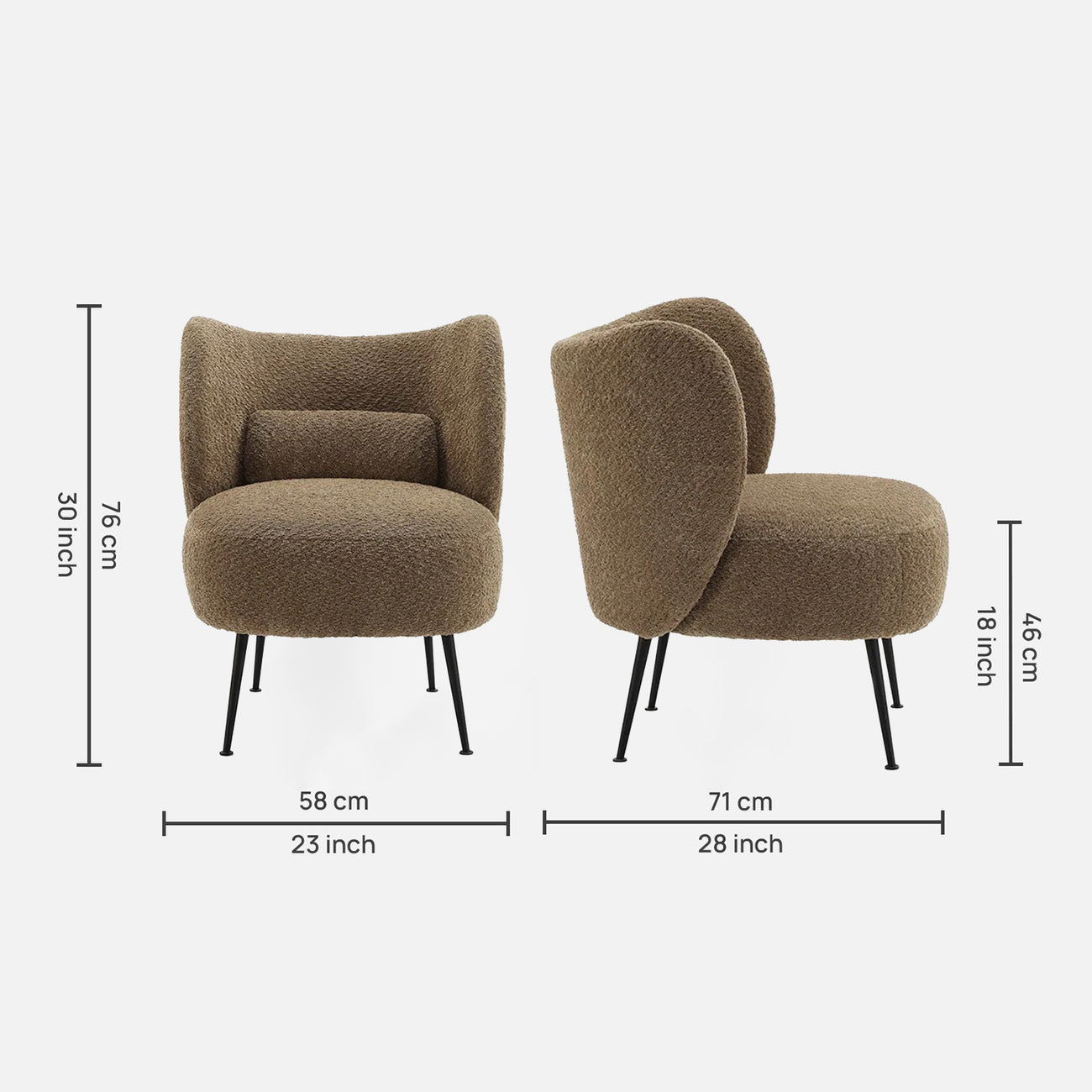 Latte Loopback Lounge Chair