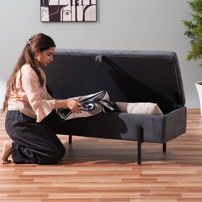 Bold Grey Storage Bench Functional Flair