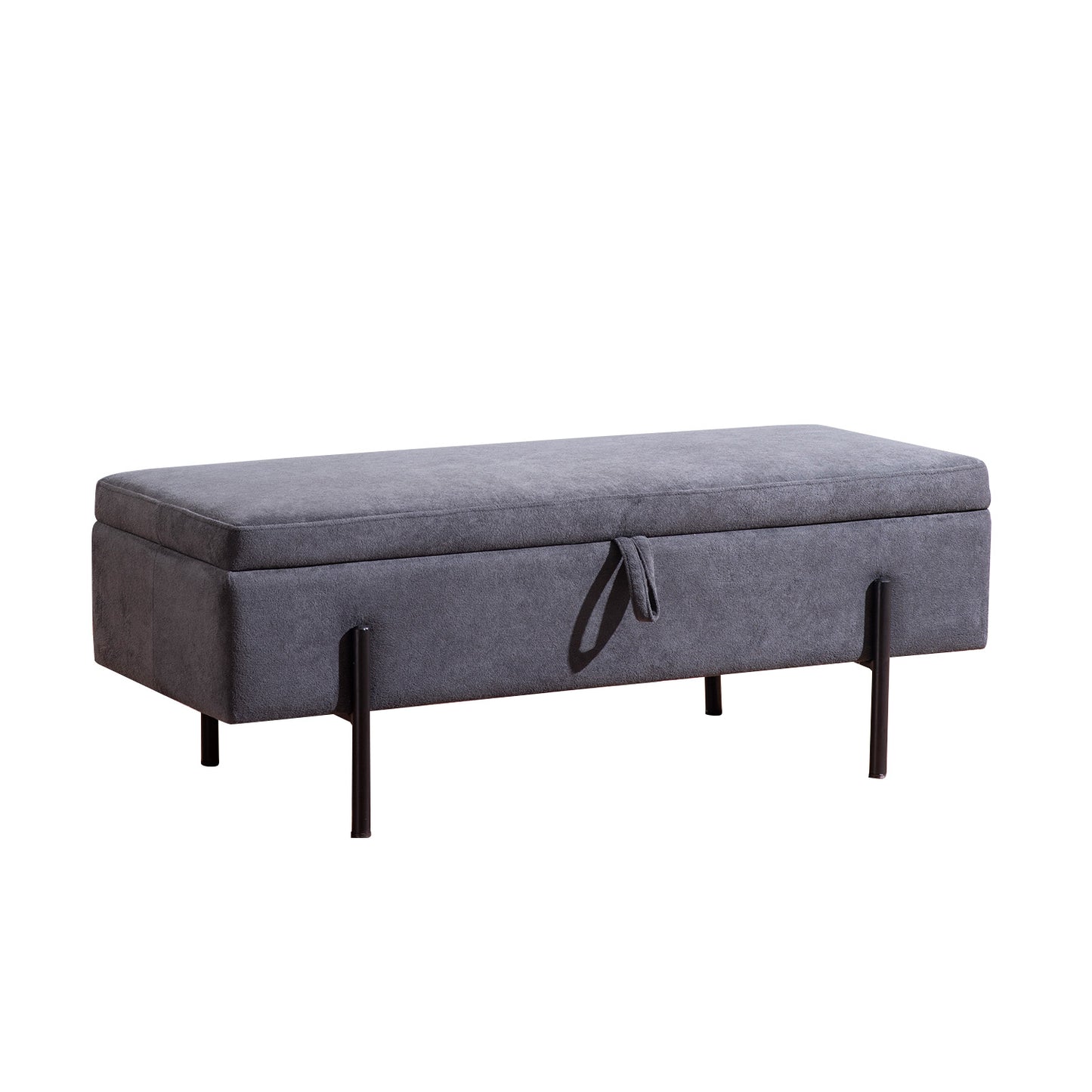 Bold Grey Storage Bench Functional Flair