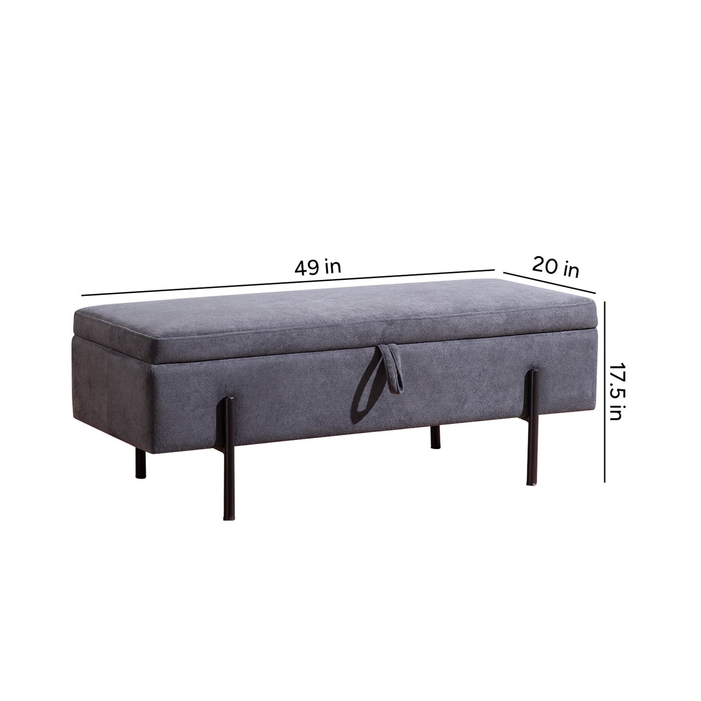 Bold Grey Storage Bench Functional Flair