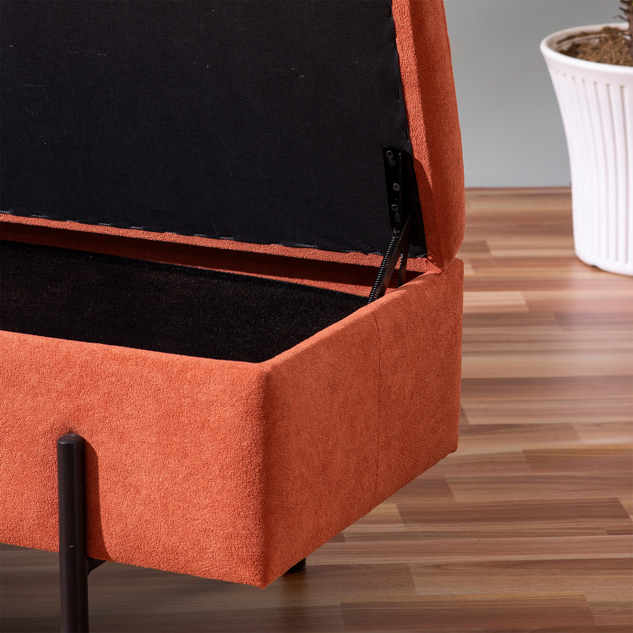 Bold Orange Storage Bench Functional Flair