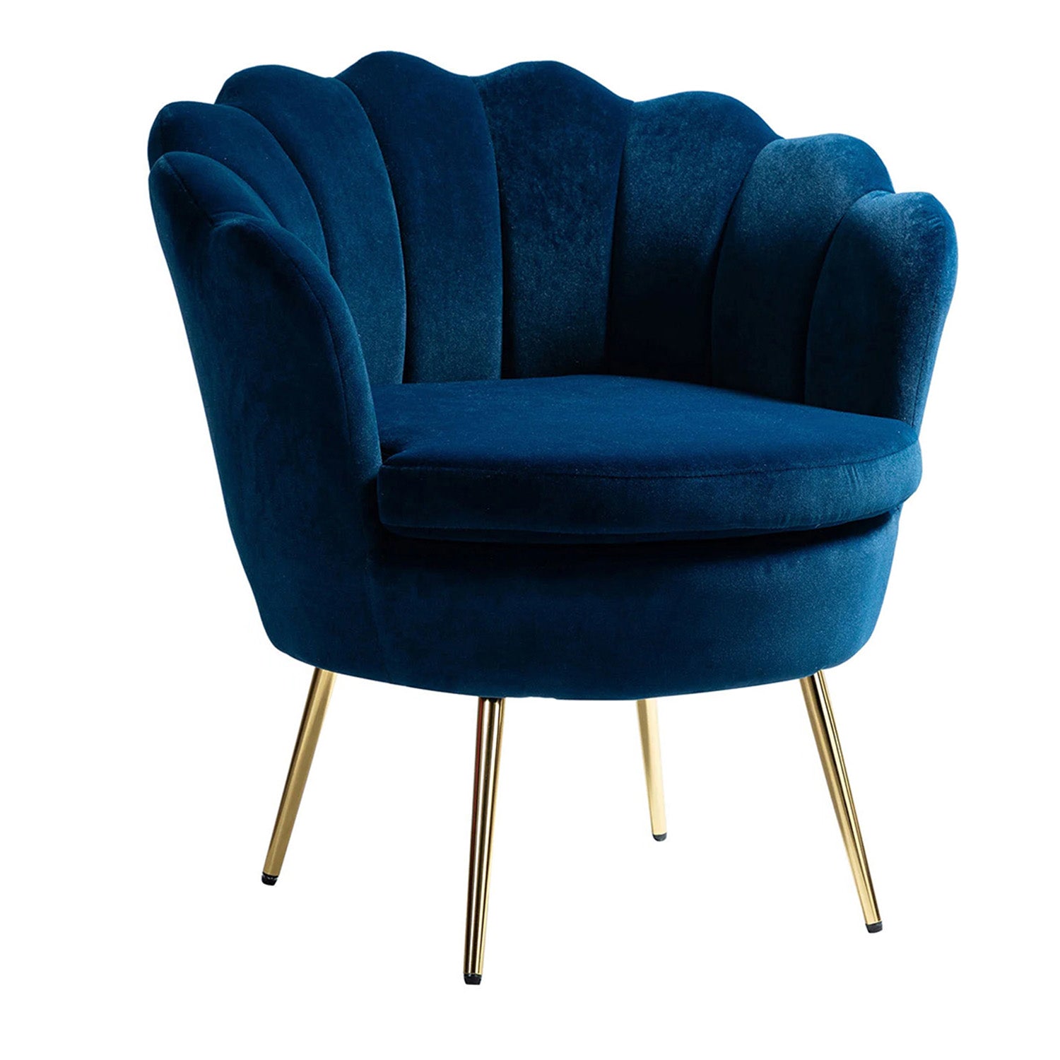 Velvet Floral Lounge Chair Blue