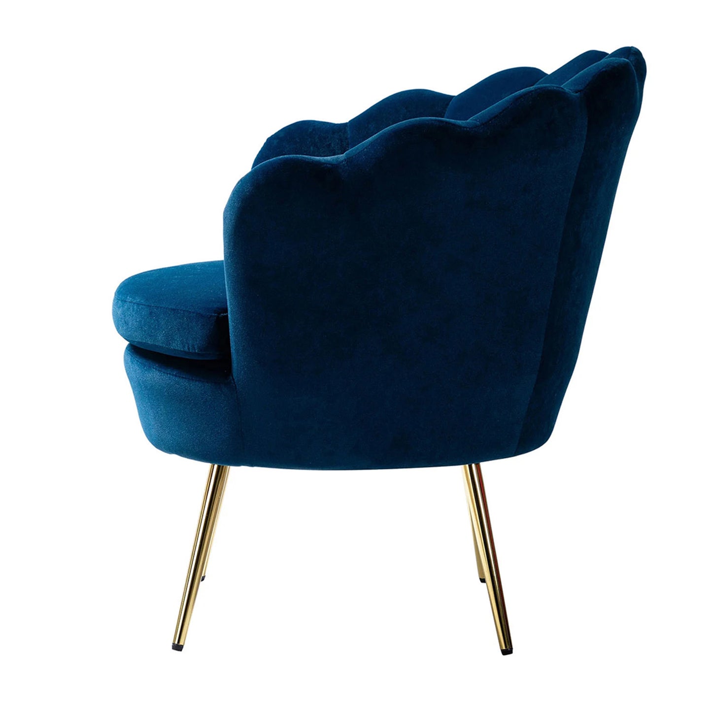 Velvet Floral Lounge Chair Blue