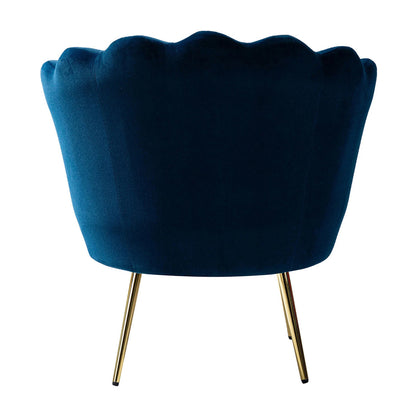 Velvet Floral Lounge Chair Blue