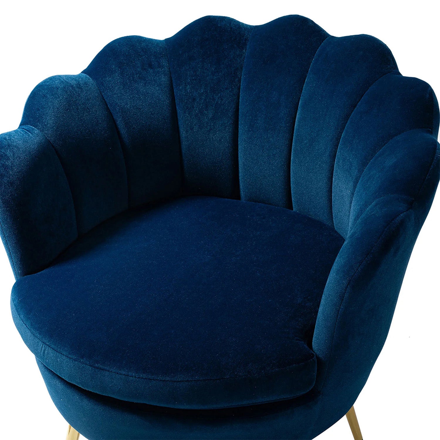 Velvet Floral Lounge Chair Blue