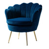 Velvet Floral Lounge Chair Blue