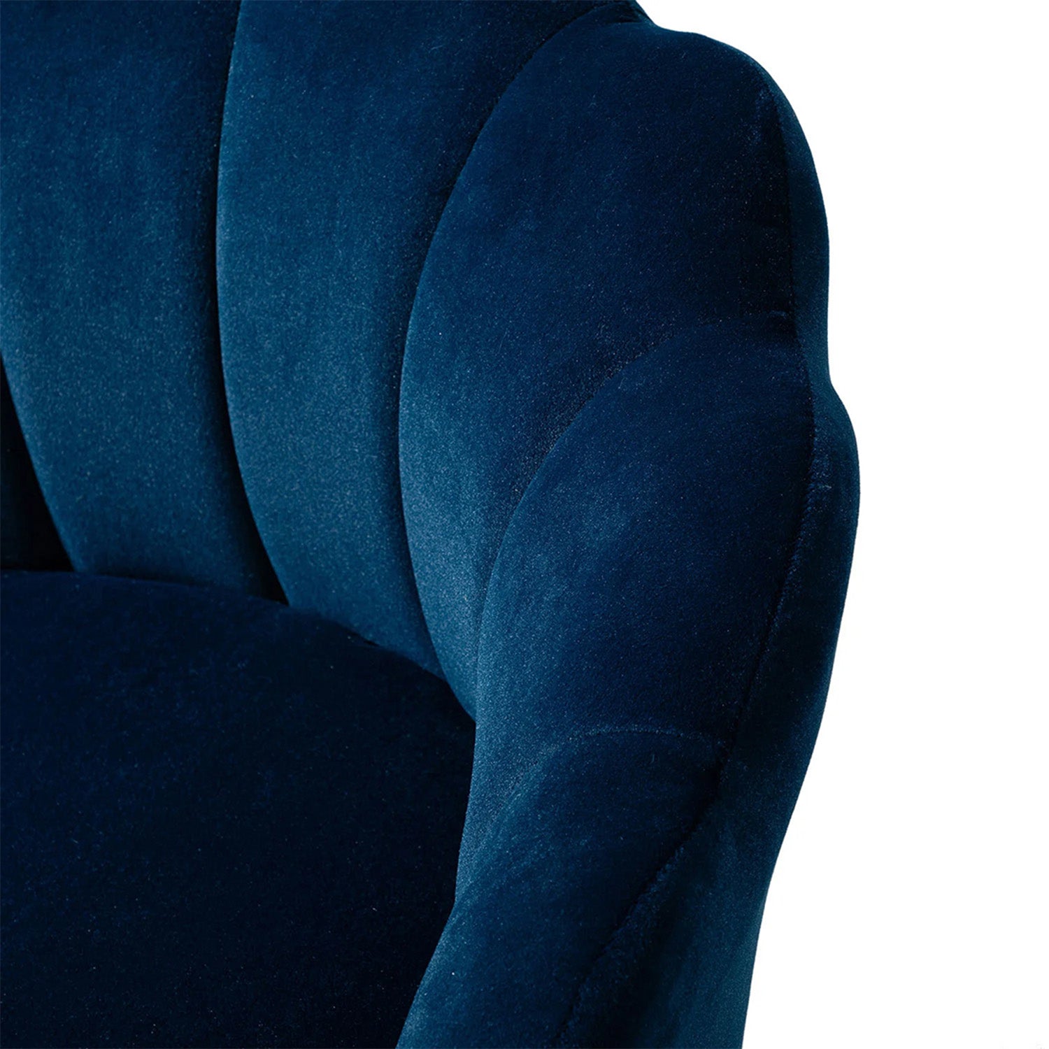 Velvet Floral Lounge Chair Blue