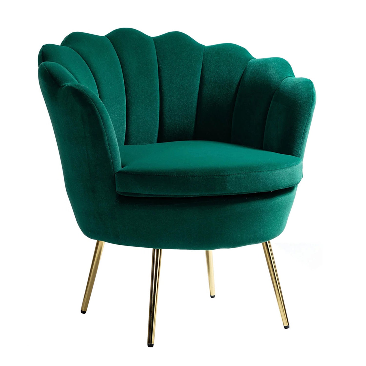 Velvet Floral Lounge Chair Green